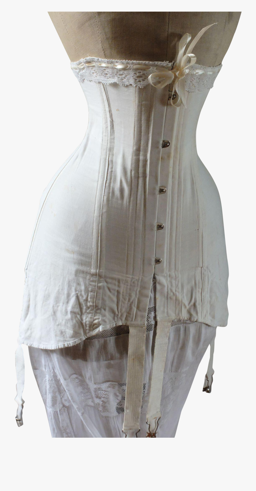Antique Edwardian Corset - Gown, Transparent Clipart