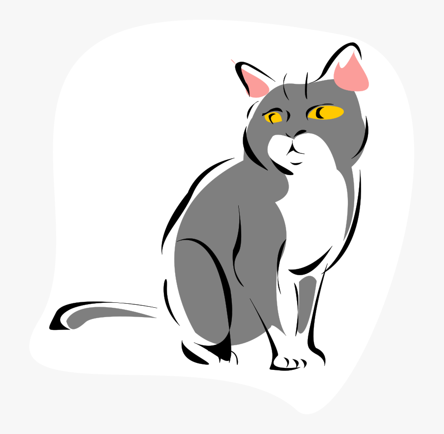 Grey Cat - Cat Cartoon Gif Png, Transparent Clipart