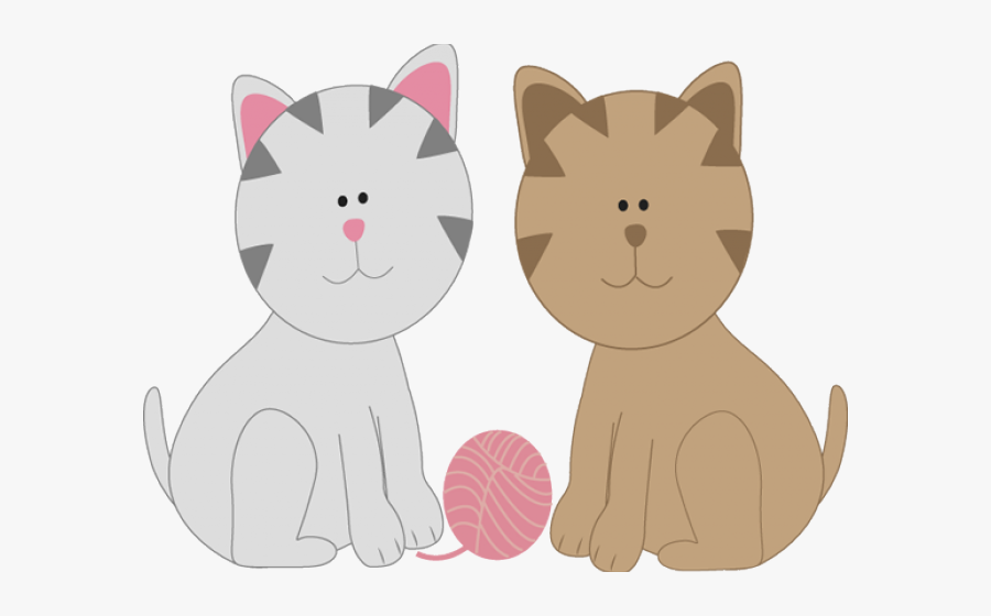Gray Cat Cliparts - Two Cats Cartoon Png, Transparent Clipart