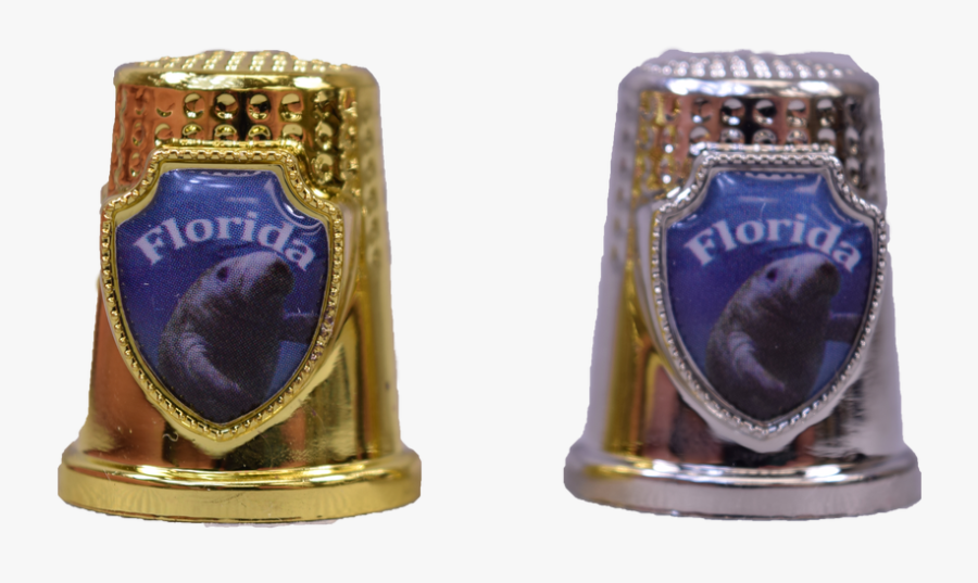F6121-99 Assorted Silver & Gold Thimble W/ Shield Emblem - Sea Otter, Transparent Clipart