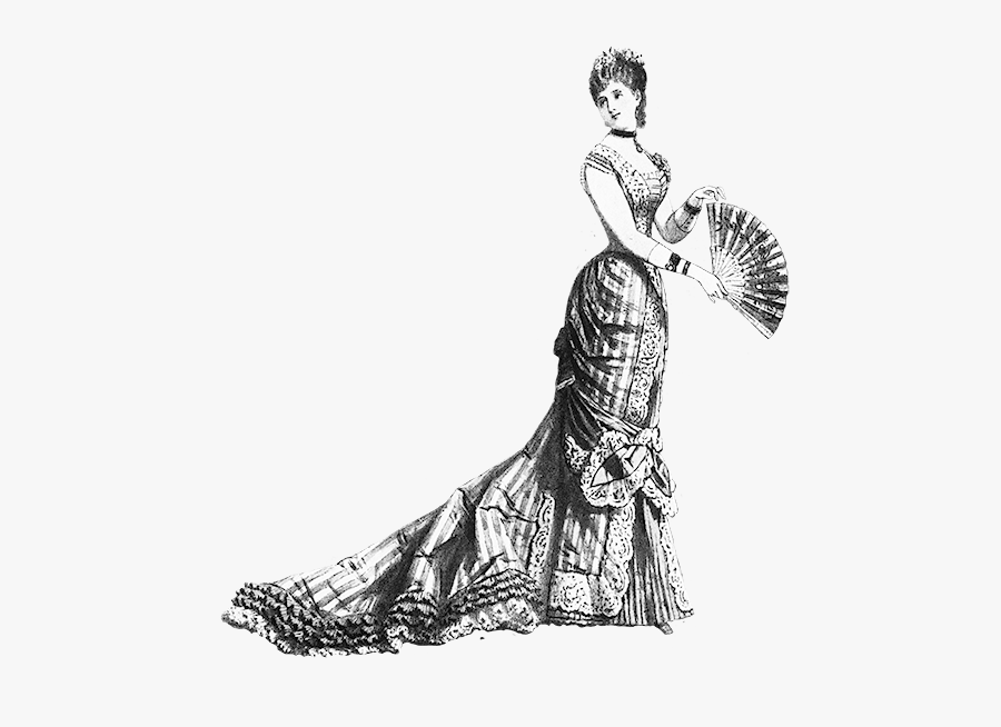 Victorian Ladie"s Evening Dress - Victorian Woman Png, Transparent Clipart