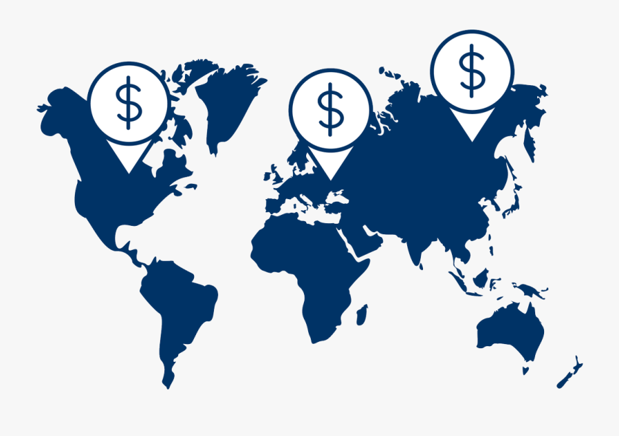 South America Highlighted On A World Map , Transparent - Png Black And White, Transparent Clipart