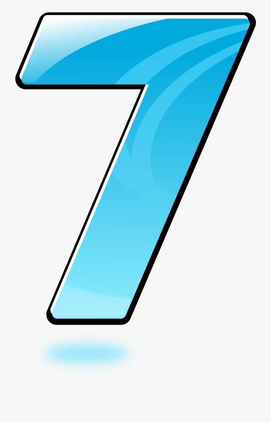 Thumb Image - Glossy Number Seven, Transparent Clipart