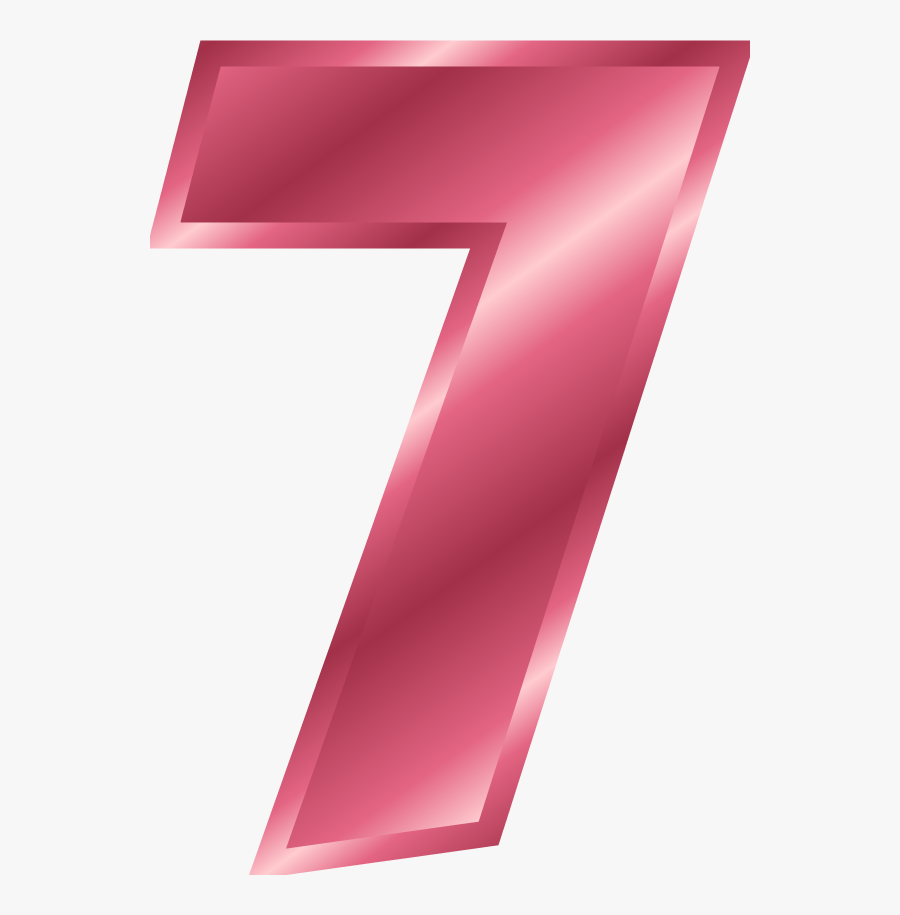 Number 7 - Number 7 Color Pink, Transparent Clipart