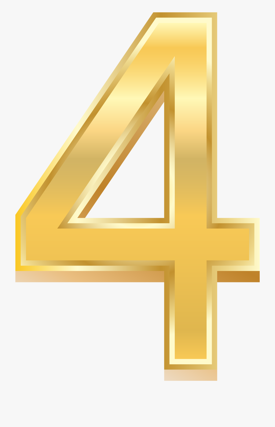 Png Number Four - Gold Number 4 Png, Transparent Clipart