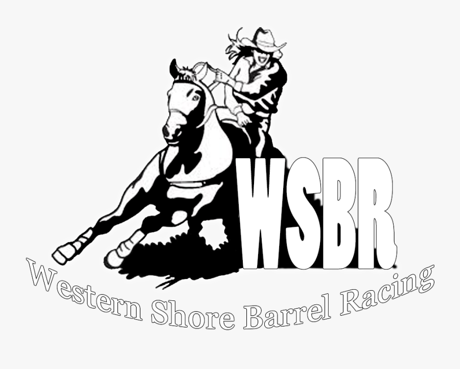 Picture - Barrel Racing Black And White, Transparent Clipart