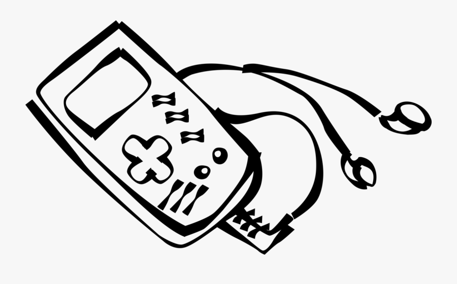 Vector Illustration Of Videogame Player Console With - Video Game Player Art, Transparent Clipart