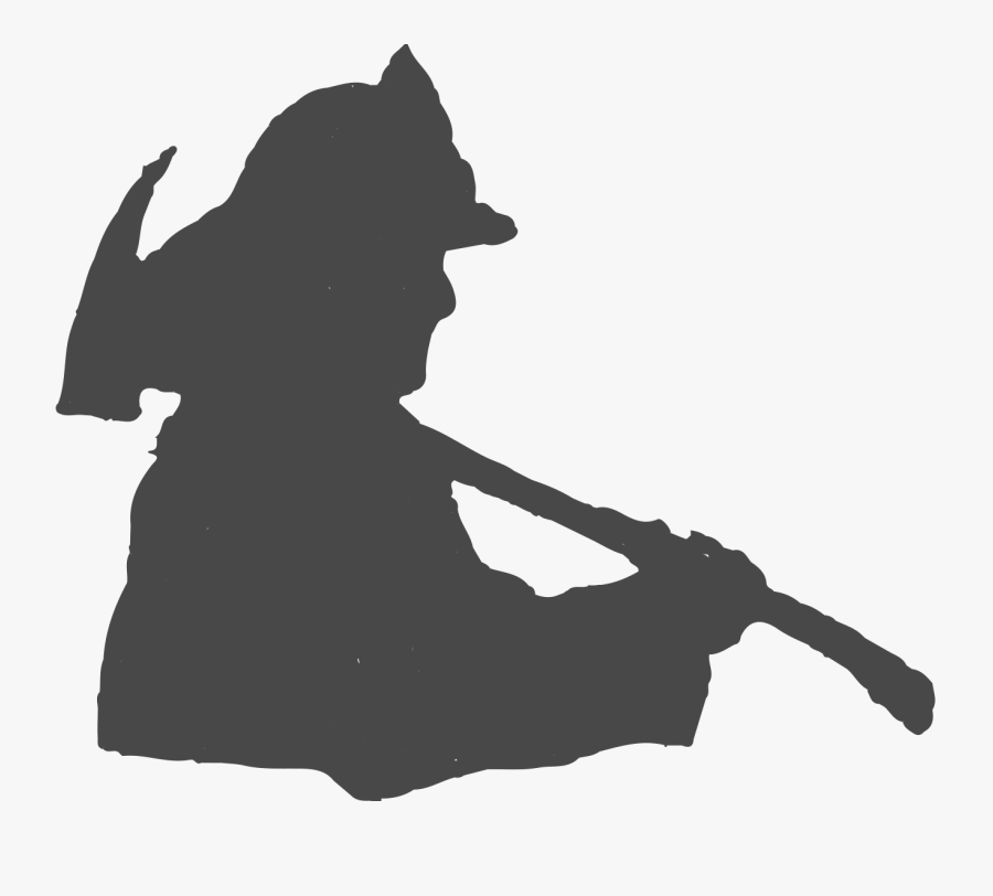 Fire Hat Silhouette - Silhouette Of A Woman Firefighter, Transparent Clipart