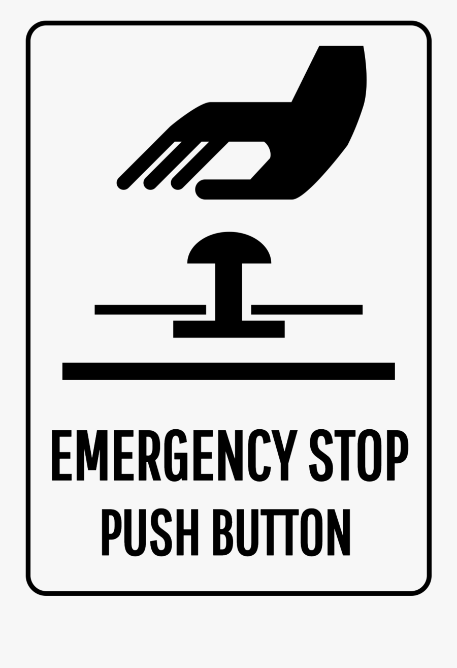 Emergency Stop Black And White, Transparent Clipart