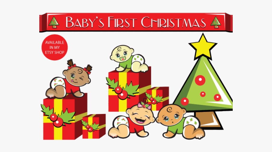 Baby Christmas Cliparts - Cartoon, Transparent Clipart