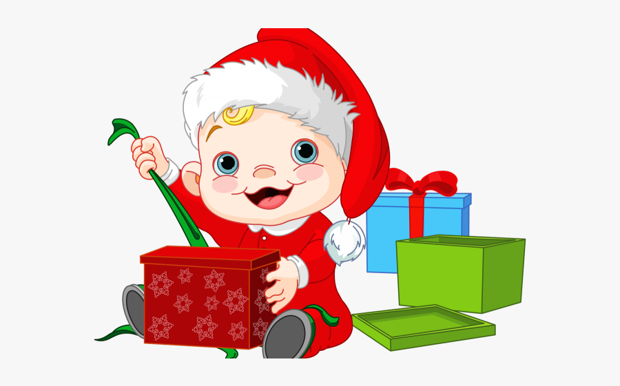 Baby Christmas Cliparts - Open Christmas Presents Clipart, Transparent Clipart