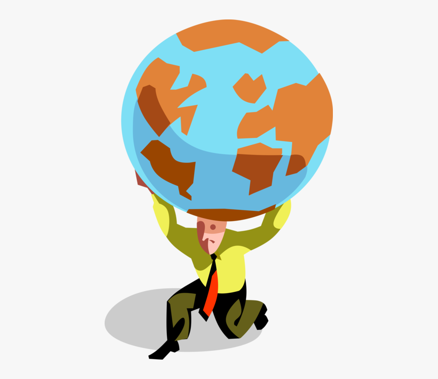 Vector Illustration Of Businessman Greek Mythology - Weights On Shoulders Vector, Transparent Clipart