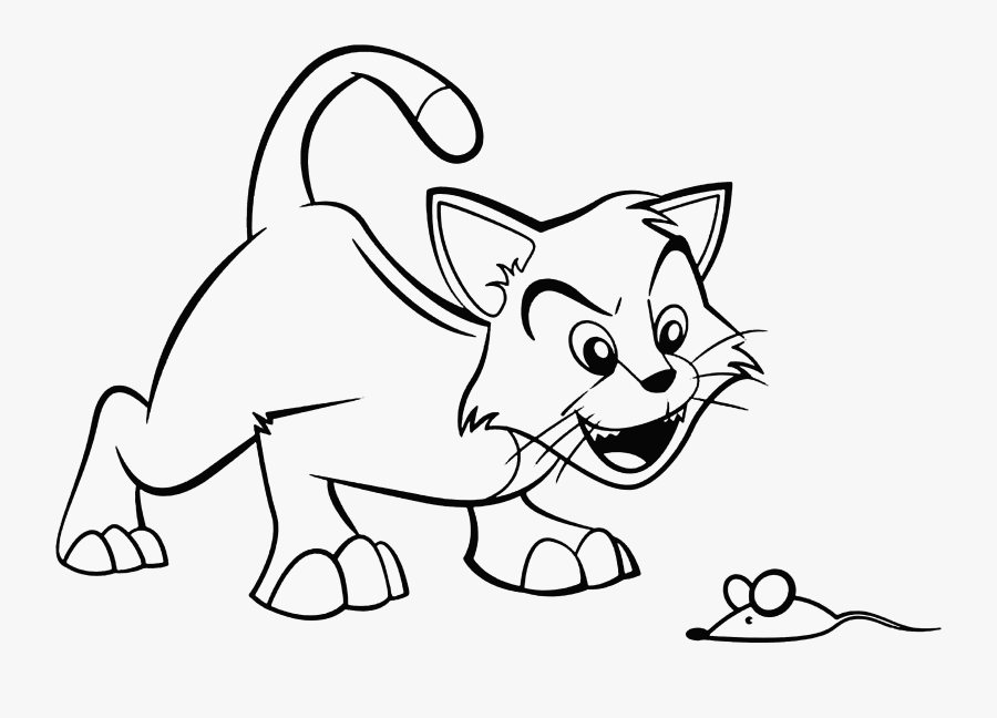 Clip Art Collection Of Free Cat - Cartoon Cat Drawing, Transparent Clipart