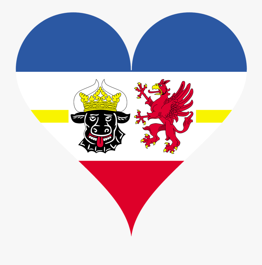 Heart Love Mecklenburg Western Pomerania Free Picture - Mecklenburg Western Pomerania Flag, Transparent Clipart