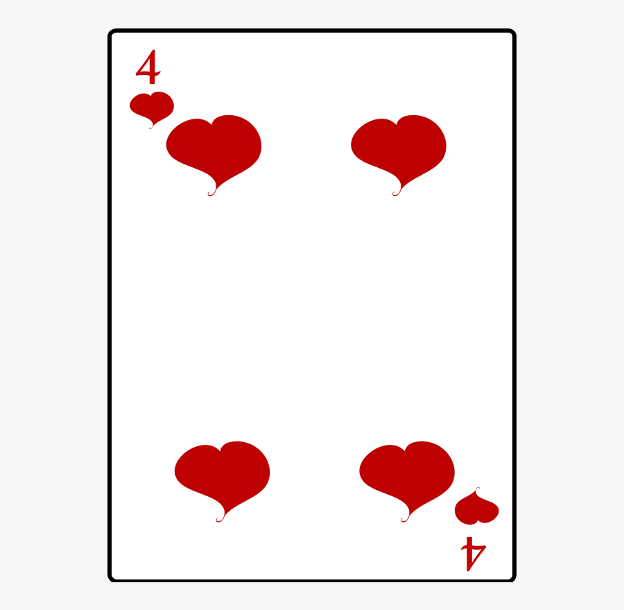 4 Of Hearts - Portable Network Graphics, Transparent Clipart
