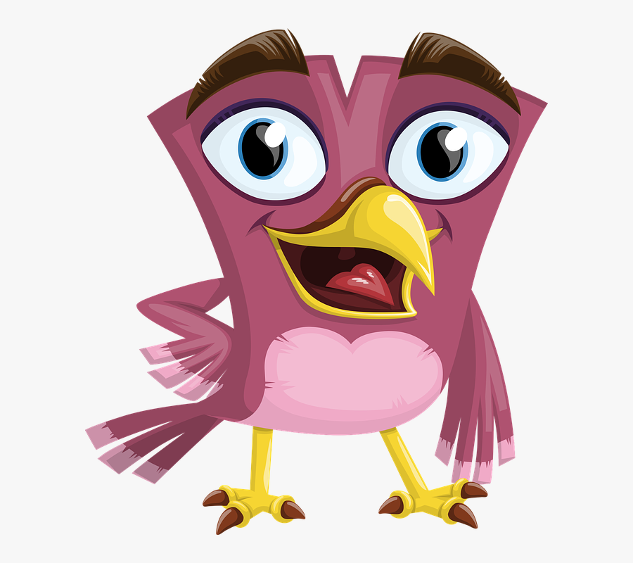Bird, Female, Lady, Girl, Pink, Heard, Cute, Attractive - Animal Characters, Transparent Clipart