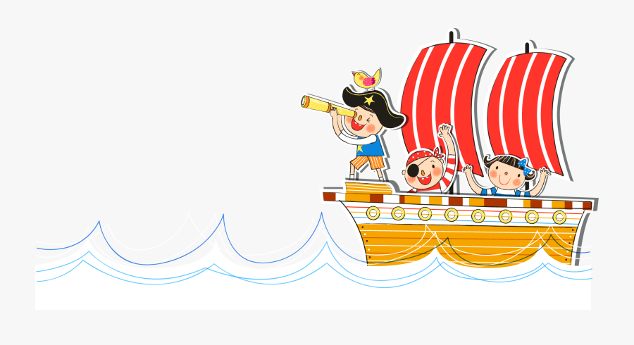Watercraft Cartoon Cute Little - Pirate Ship Cartoon Cute, Transparent Clipart