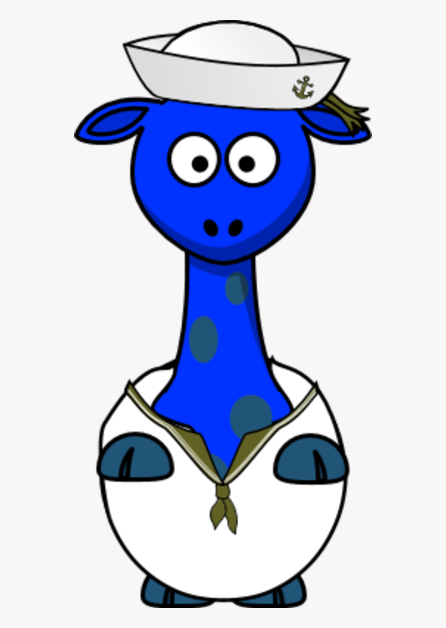 Navy Sailor Giraffe - Sailor Giraffe, Transparent Clipart