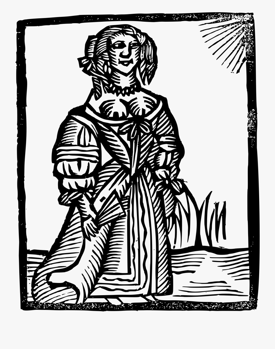 Sailor"s Wife Clip Arts - Woodcut Lady, Transparent Clipart