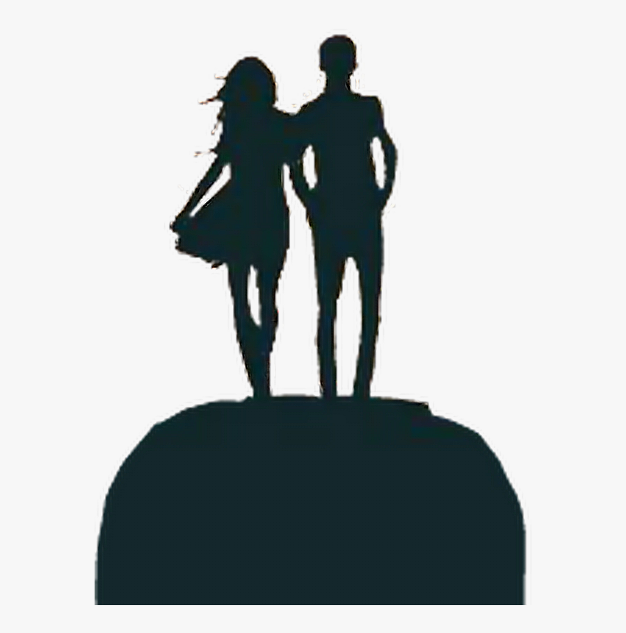 ##girl #man #shadow #romantic #night #dark #go #catch - Silhouette, Transparent Clipart