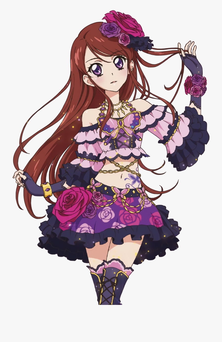 Rose Bobbon Coord - Aikatsu Ran Spicy Ageha, Transparent Clipart