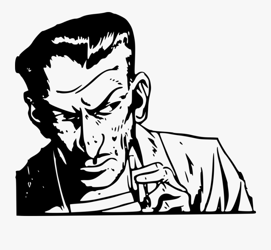 Emotion,art,monochrome Photography - Suspicious Cartoon, Transparent Clipart