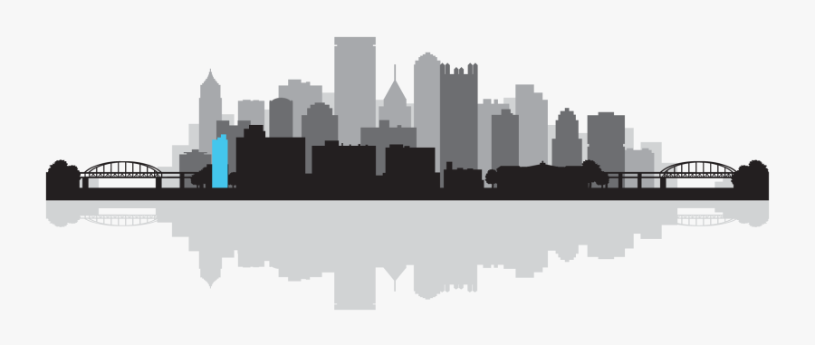 Flying Cork Skyline - Free Pittsburgh Skyline Silhouette, Transparent Clipart