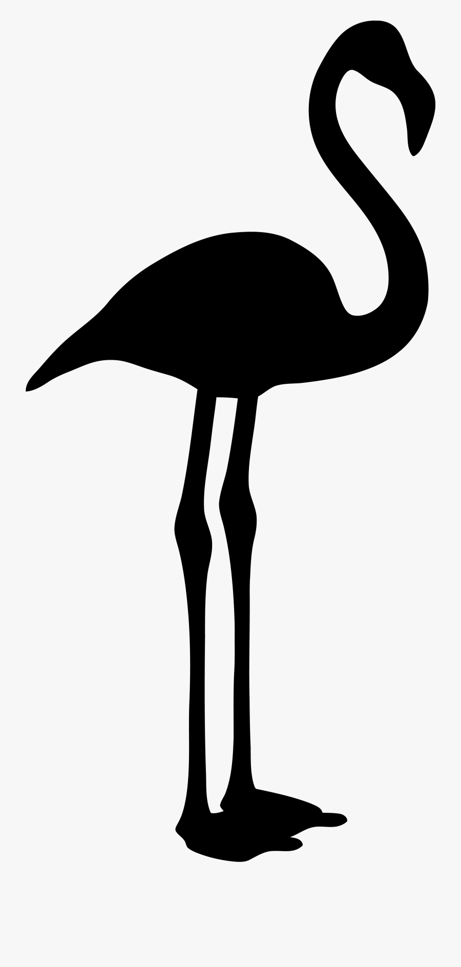 Pink Flamingo Clip Art Black White, Transparent Clipart