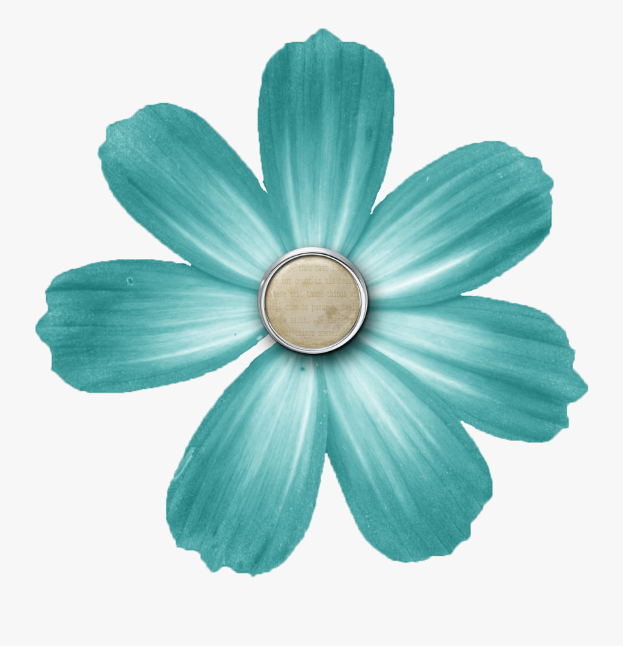 Digital Scrapbook Blue Flowers Png, Transparent Clipart