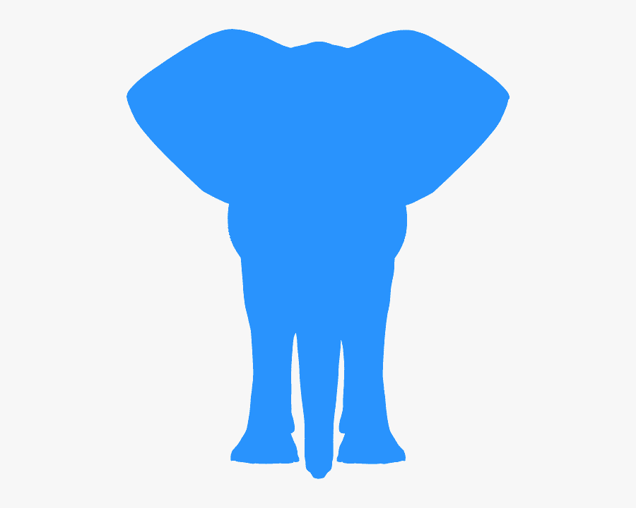 Elephant Silhouette Front View, Transparent Clipart