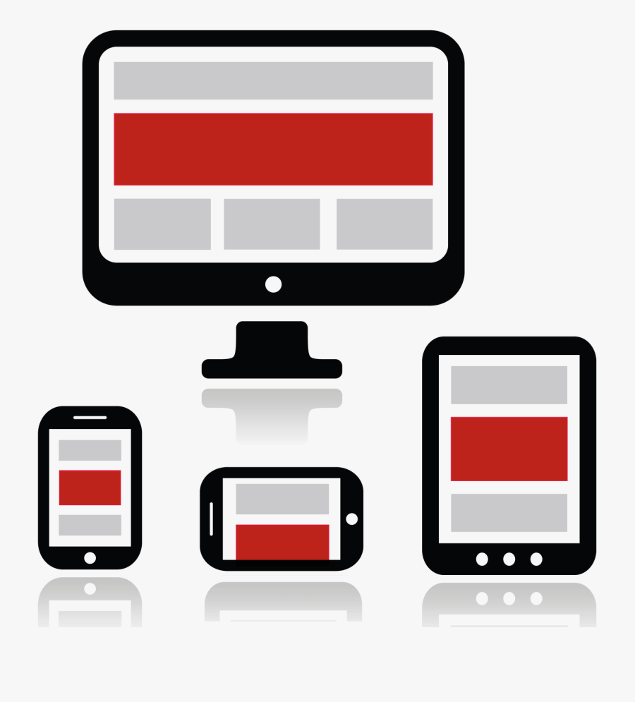 Diagramatic Representation Of Responsive Site On Different - Phone Tablet Pc Icon, Transparent Clipart