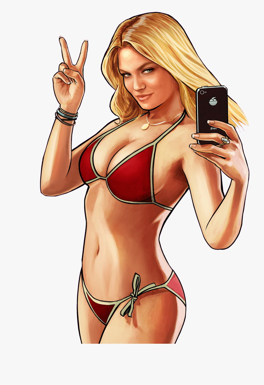 Gta 5 Girl Pinup - Девушка Gta 5 Png, Transparent Clipart
