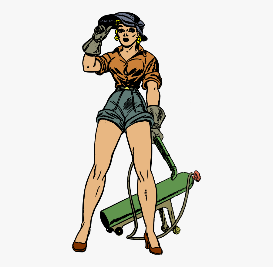 Pin Up Vintage Welder, Transparent Clipart