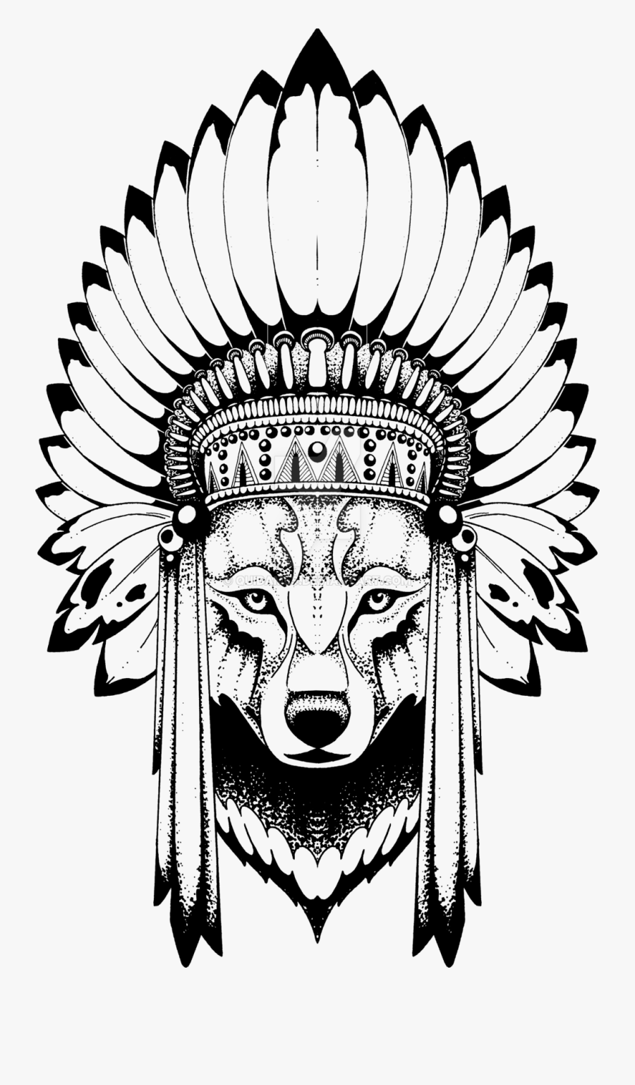 Nevermore-ink 186 11 Wolf By Quidames - Эскизы Тату Волк Индеец, Transparent Clipart