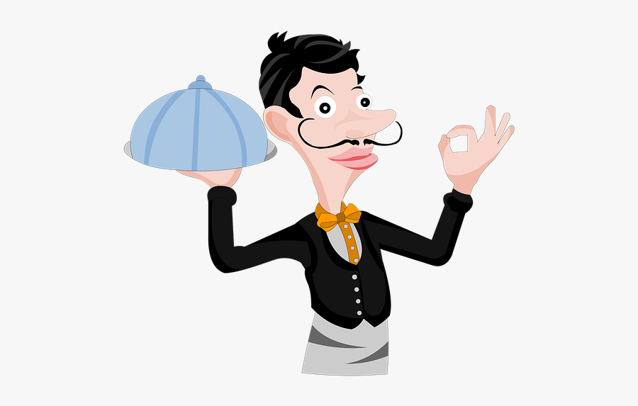 Butler, Noker, Vector Art, Vector Image, Vector Man - Arabic Conversation In Restaurant, Transparent Clipart