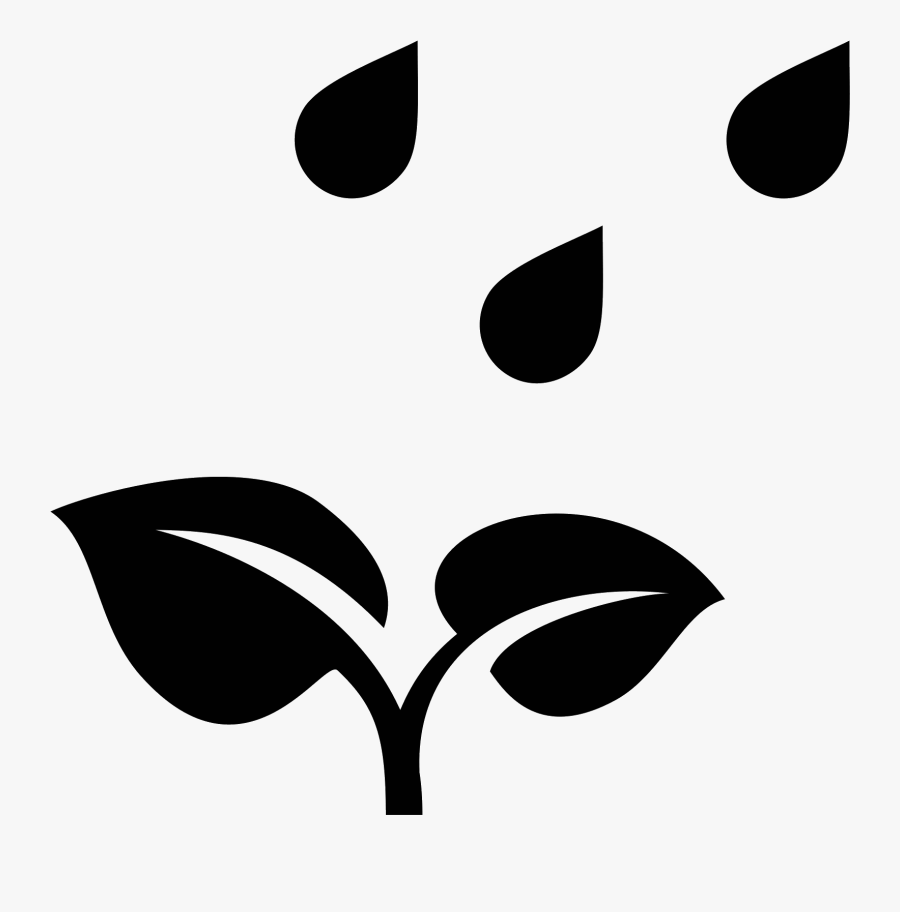 It"s An Icon Of A Growing Plant With Rain Falling On - Plant And Rain Icon, Transparent Clipart