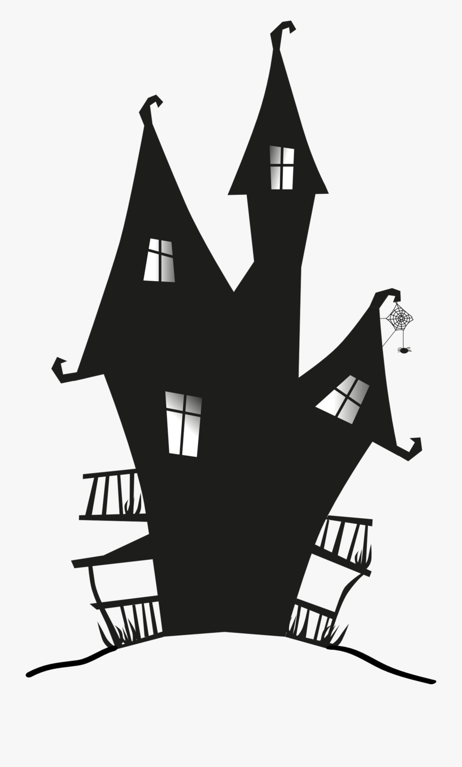 Dead Tree Silhouette Tim Burton Haunted House - Tim Burton Haunted House, Transparent Clipart