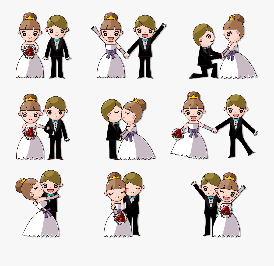 Wedding Invitation Cartoon Clip Art - Vector Wedding Cartoon, Transparent Clipart