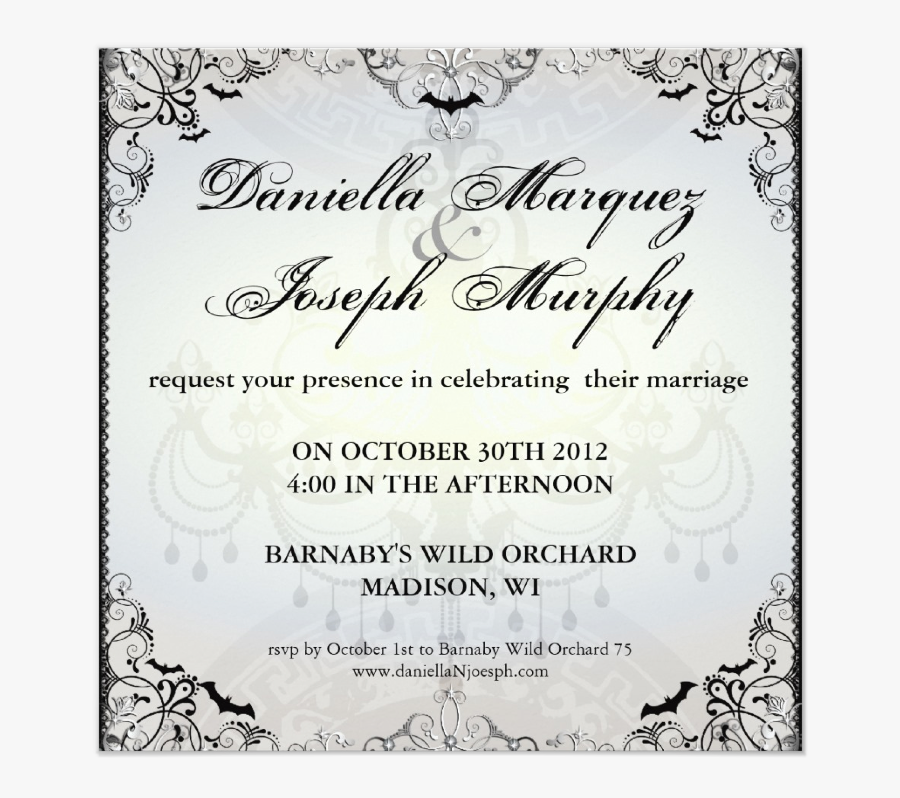 Clip Art Halloween Wedding Invitation - Nightmare Before Christmas Wedding Invitation, Transparent Clipart