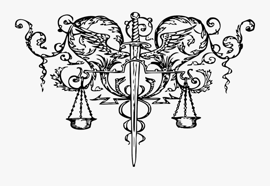 Scales Sword Justice - Fiat Iustitia Et Pereat Mundus, Transparent Clipart