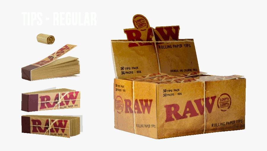Clipart Black And White Regular Rolling Tips For Joints - Raw Regular Tips, Transparent Clipart