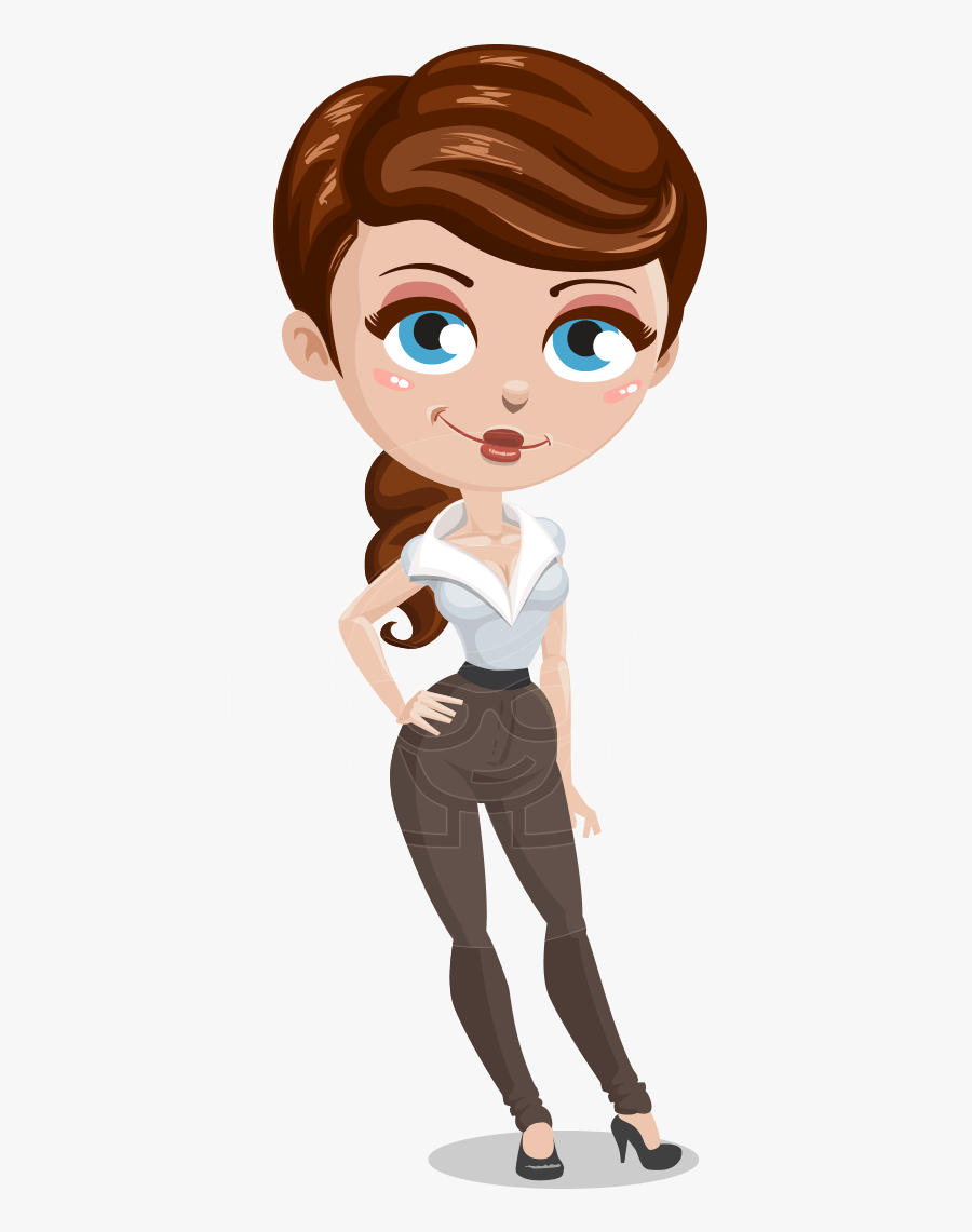 Vector Cute Cartoon Character - Simple Woman Cartoon Png, Transparent Clipart