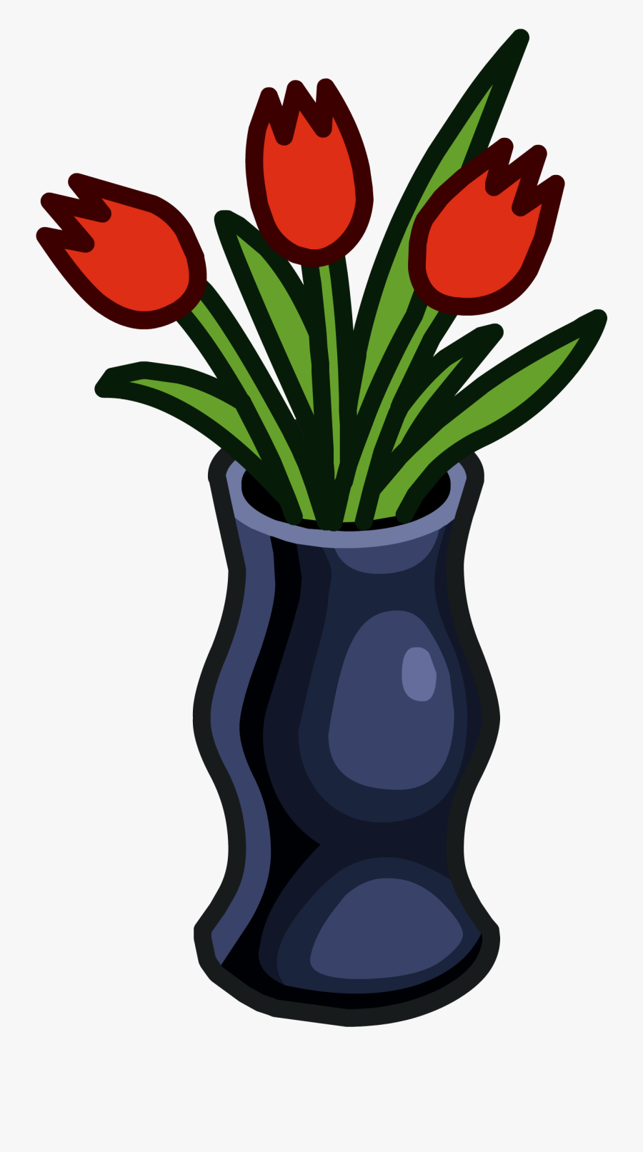 Vase Clipart Spring Flower - Flower Vase Club Penguin, Transparent Clipart