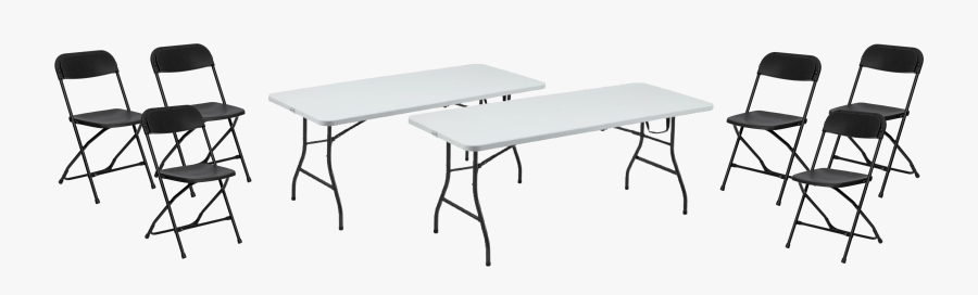 Tables And Chairs Png -chairs And Tables For Rent Pa - Black Rental Chairs Around Table, Transparent Clipart