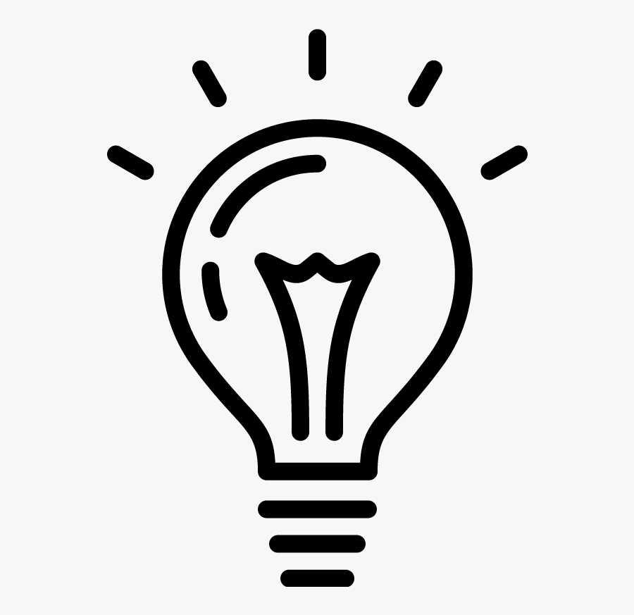 Light Bulb Black And White, Transparent Clipart