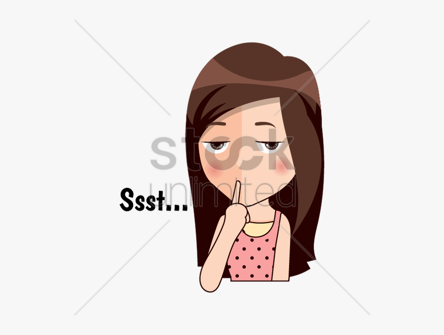 Cartoon Girl Shushing Vector - Silent Girl Cartoon, Transparent Clipart