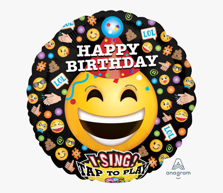 Transparent Smiling Emoji Clipart - Happy Birthday Smiley Balloon, Transparent Clipart
