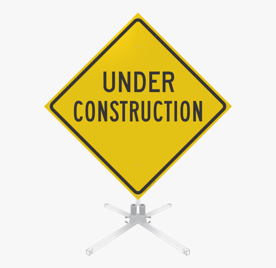 Under Construction Road Roll-up Sign - Sign, Transparent Clipart