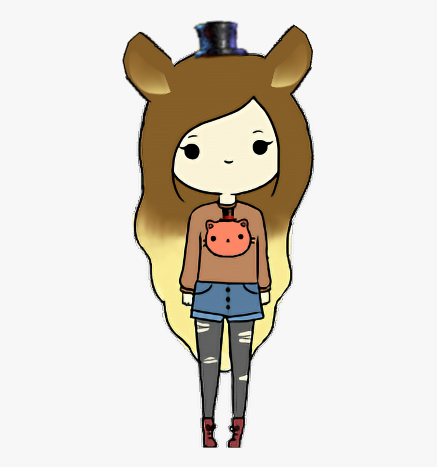 Girlfreddy Fnafhs Girl Freddy And Could Someone Tell - Easy Drawings Of A Girl, Transparent Clipart