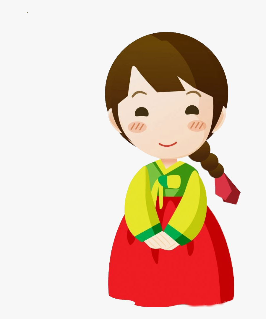South Korea Cartoon Child Girl Transprent Png - Korean Cartoon Png, Transparent Clipart